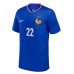 Camiseta Francia Theo Hernandez #22 Primera Equipación Eurocopa 2024 manga corta